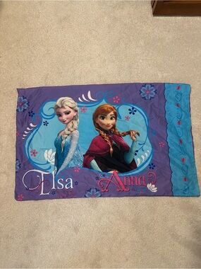 Disney Frozen Elsa & Anna Pillowcase - Purple, Turquoise, Pink